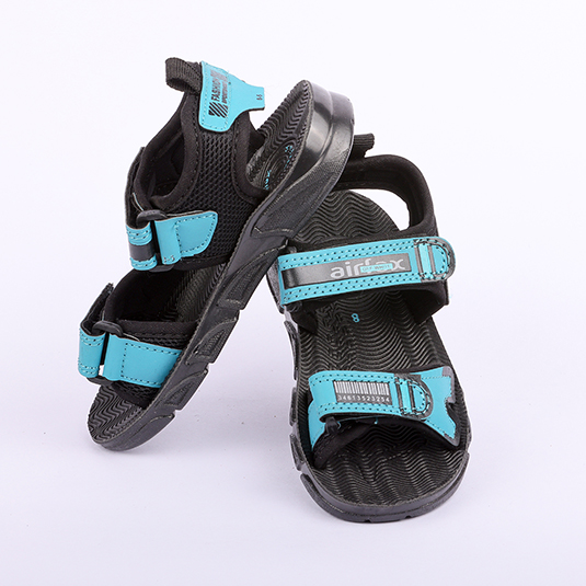 TENNOR BLACK - GREEN KIDS SANDALS